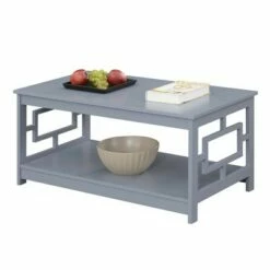 Town Square Coffee Table with Shelf Gray - Breighton Home -Coffee Tables Elegant store unnamed file 1749