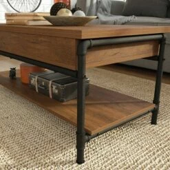 Iron City Lift Top Coffee Table Checked Oak - Sauder -Coffee Tables Elegant store unnamed file 1768