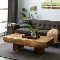 Olivia & May Contemporary Acacia Wood Coffee Table Brown - Olivia & May