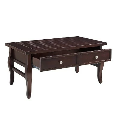 Rio Grande 2 Drawer Coffee Table Espresso - Linon 4 Rio Grande 2 Drawer Coffee Table Espresso - Linon - Image 2