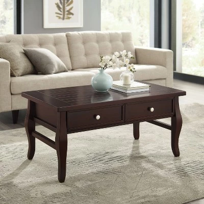 Rio Grande 2 Drawer Coffee Table Espresso - Linon 11 Rio Grande 2 Drawer Coffee Table Espresso - Linon - Image 9