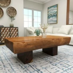 Olivia & May Contemporary Acacia Wood Coffee Table Brown - Olivia & May -Coffee Tables Elegant store unnamed file 180