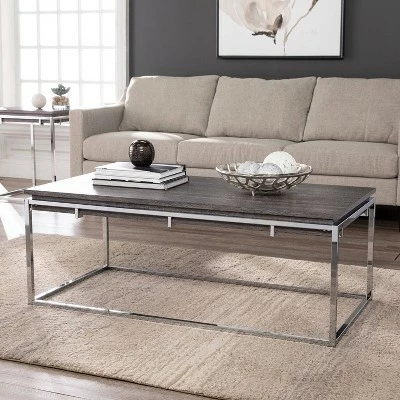 Lallstin Contemporary Cocktail Table Gray/Silver - Aiden Lane 3 Lallstin Contemporary Cocktail Table Gray/Silver - Aiden Lane