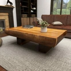 Olivia & May Contemporary Acacia Wood Coffee Table Brown - Olivia & May -Coffee Tables Elegant store unnamed file 181