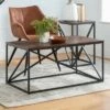 Lina Modern Geometric Coffee Table Dark Walnut - Saracina Home