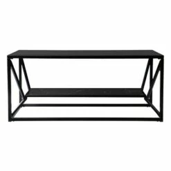 Finsfil Glass-Top Cocktail with Storage Black - Aiden Lane