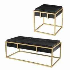 Riexe Reclaimed Wood Storage Cocktail Table Black/Brass - Aiden Lane -Coffee Tables Elegant store unnamed file 1858