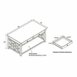 Whitley Antique Coffee Table White - Linon -Coffee Tables Elegant store unnamed file 1868