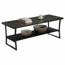 X Calibur Coffee Table Espresso/Slate Gray - Breighton Home