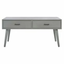 Mozart Mid-Century 2 Drawers Coffee Table - Safavieh Distressed White -Coffee Tables Elegant store unnamed file 1884