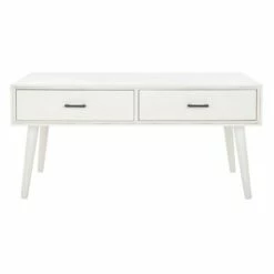 Mozart Mid-Century 2 Drawers Coffee Table - Safavieh Distressed White -Coffee Tables Elegant store unnamed file 1885