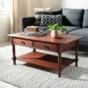 Boris 2 Drawer Coffee Table - Dark Cherry - Safavieh