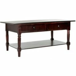 Boris 2 Drawer Coffee Table - Dark Cherry - Safavieh -Coffee Tables Elegant store unnamed file 1920