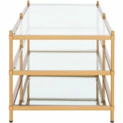 Cathal Glass And Mirror Coffee Table - Gold/Glass - Safavieh -Coffee Tables Elegant store unnamed file 1935