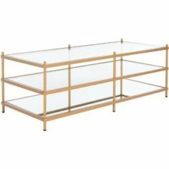 Cathal Glass And Mirror Coffee Table - Gold/Glass - Safavieh -Coffee Tables Elegant store unnamed file 1936