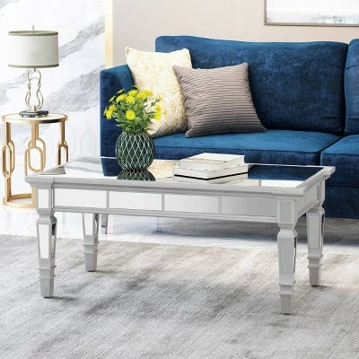 Solanna Mirrored Coffee Table Silver - Christopher Knight Home 7 Solanna Mirrored Coffee Table Silver - Christopher Knight Home - Image 5