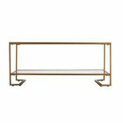 Horzen Glass Top Cocktail Table Gold - Aiden Lane