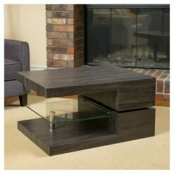 Michael Rectangular Rotating Coffee Table Black Oak - Christopher Knight Home
