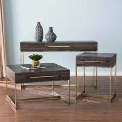 Frondi Square Cocktail Table Black Oak/Antique Brass - Aiden Lane -Coffee Tables Elegant store unnamed file 2006