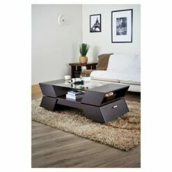 Kayce Modern Geometric Inspired Coffee Table Espresso - HOMES: Inside + Out