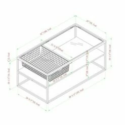Gertie Contemporary Glass Coffee Table with Mesh Metal Drawer - Saracina Home Dark Walnut -Coffee Tables Elegant store unnamed file 2046