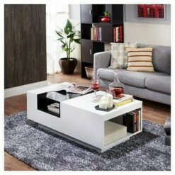 Camie Modern Two-Tone Coffee Table White - HOMES: Inside + Out