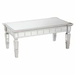 Glenrose Glam Mirrored Rectangular Cocktail Table- Matte Silver - Aiden Lane -Coffee Tables Elegant store unnamed file 2095