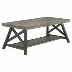 Lanshire Rustic Industrial Metal & Wood Cocktail Table - Inspire Q Gray -Coffee Tables Elegant store unnamed file 210