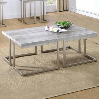 David Cocktail Metal Table Gray Driftwood - Steve Silver Co. 3 David Cocktail Metal Table Gray Driftwood - Steve Silver Co.