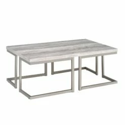 David Cocktail Metal Table Gray Driftwood - Steve Silver Co. 8 David Cocktail Metal Table Gray Driftwood - Steve Silver Co. -Coffee Tables Elegant store unnamed file 2103