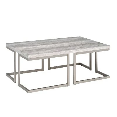 David Cocktail Metal Table Gray Driftwood - Steve Silver Co. 4 David Cocktail Metal Table Gray Driftwood - Steve Silver Co. - Image 2