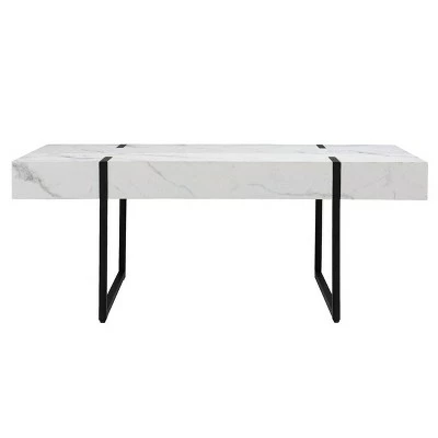 Wennan Modern Faux Marble Cocktail Table Black/White - Aiden Lane 4 Wennan Modern Faux Marble Cocktail Table Black/White - Aiden Lane - Image 2