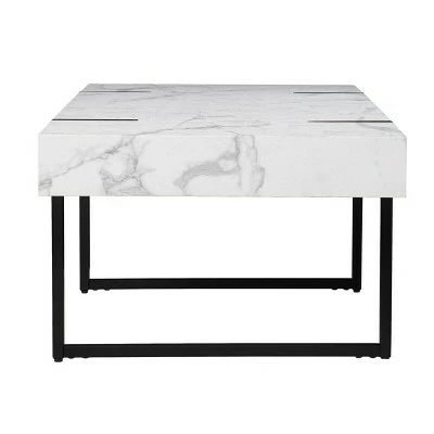 Wennan Modern Faux Marble Cocktail Table Black/White - Aiden Lane 6 Wennan Modern Faux Marble Cocktail Table Black/White - Aiden Lane - Image 4