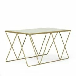 Sardis Modern Glam Handcrafted Marble Top Coffee Table - Christopher Knight Home White/gold -Coffee Tables Elegant store unnamed file 2134