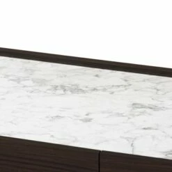 Walker Wood Coffee Table with Faux Marble Top Dark Brown/Marble/Gold - Baxton Studio -Coffee Tables Elegant store unnamed file 2139