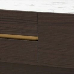 Walker Wood Coffee Table with Faux Marble Top Dark Brown/Marble/Gold - Baxton Studio -Coffee Tables Elegant store unnamed file 2140