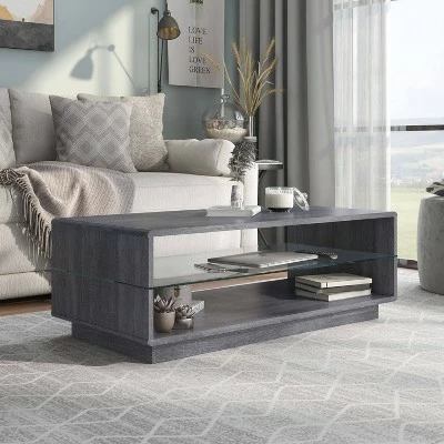 Chemekata 2 Shelf Coffee Table Distressed Gray - HOMES: Inside + Out 6 Chemekata 2 Shelf Coffee Table Distressed Gray - HOMES: Inside + Out - Image 4