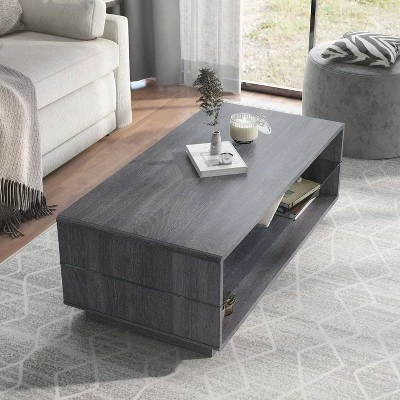 Chemekata 2 Shelf Coffee Table Distressed Gray - HOMES: Inside + Out 7 Chemekata 2 Shelf Coffee Table Distressed Gray - HOMES: Inside + Out - Image 5