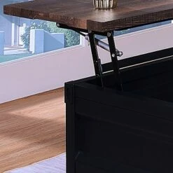 Stradone Lift Top Coffee Table Black/Walnut - HOMES: Inside + Out -Coffee Tables Elegant store unnamed file 2156