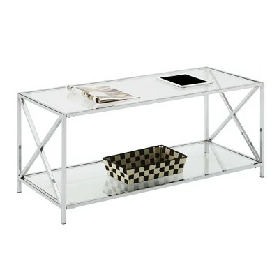 Oxford Chrome Coffee Table Clear Glass/Chrome Frame - Breighton Home 4 Oxford Chrome Coffee Table Clear Glass/Chrome Frame - Breighton Home - Image 2