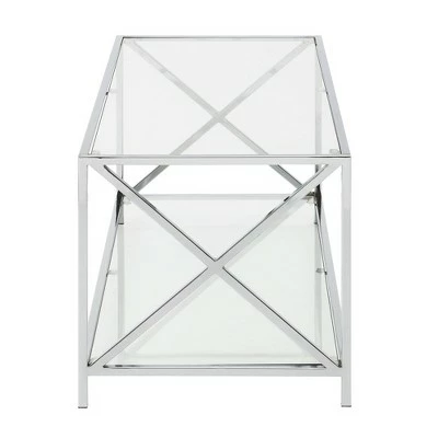 Oxford Chrome Coffee Table Clear Glass/Chrome Frame - Breighton Home 5 Oxford Chrome Coffee Table Clear Glass/Chrome Frame - Breighton Home - Image 3