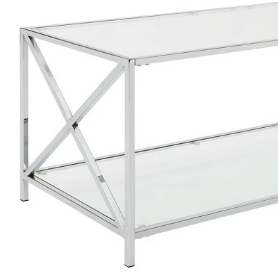 Oxford Chrome Coffee Table Clear Glass/Chrome Frame - Breighton Home 6 Oxford Chrome Coffee Table Clear Glass/Chrome Frame - Breighton Home - Image 4