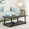 Snyder Modern Glass Top Coffee Table with Shelf Black - Christopher Knight Home -Coffee Tables Elegant store unnamed file 2168