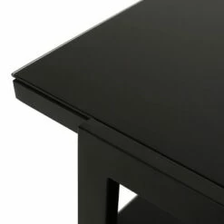 Snyder Modern Glass Top Coffee Table with Shelf Black - Christopher Knight Home -Coffee Tables Elegant store unnamed file 2172