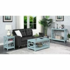 Town Square Coffee Table with Shelf Sea Foam - Breighton Home -Coffee Tables Elegant store unnamed file 2187