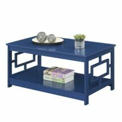 Town Square Coffee Table with Shelf Cobalt Blue - Breighton Home -Coffee Tables Elegant store unnamed file 2193