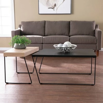 Set of 2 Bexearl Cocktail Tables Black/Natural - Aiden Lane 7 Set of 2 Bexearl Cocktail Tables Black/Natural - Aiden Lane - Image 5