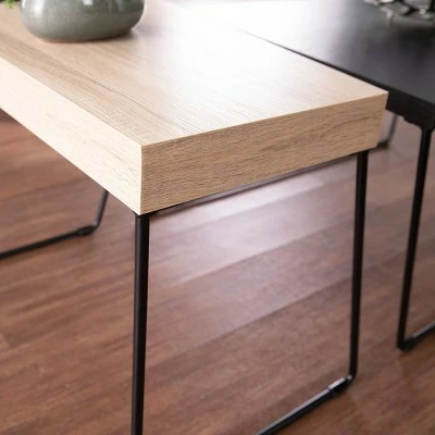 Set of 2 Bexearl Cocktail Tables Black/Natural - Aiden Lane 8 Set of 2 Bexearl Cocktail Tables Black/Natural - Aiden Lane - Image 6