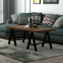 Hawkins Metal/Wood Coffee Table Walnut - WyndenHall