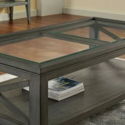 Mabel Tempered Glass Top Coffee Table - HOMES: Inside + Out Gray -Coffee Tables Elegant store unnamed file 2267